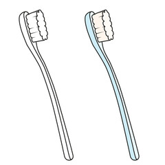 Coloring page object toothbrush isolated on a white background