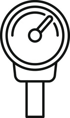 Simple line art illustration of a pressure gauge icon, suitable for various design needs