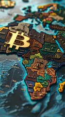 Obraz premium Waterworld Cartography: A Vintage Mosaic of Urban Reflections