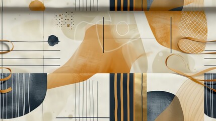 Simple and chic wrapping paper design with clean lines and subtle abstract patterns
