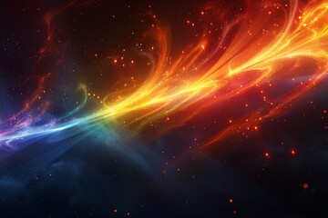 Fototapeta premium Gorgeous light streaks, vivid colors on dark background