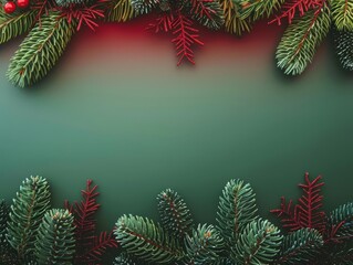 Gradient background in green and red hues for Christmas marketing, with copy space