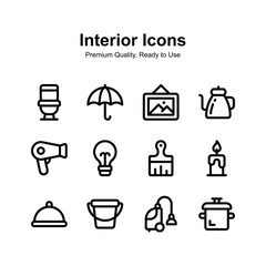 Visually appealing Interior vector set, ready for premium use