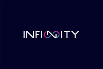 Infinity Logo, letter N with infinity icon combination in infinity typography, vector illustration