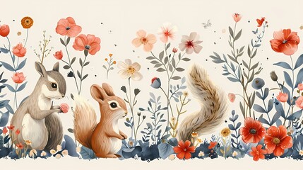 Sprinkle of Nature: The Tale of a Squirrel in Bloom