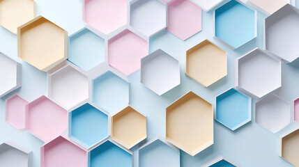Fototapeta premium abstract background of hexagonal forms in pastel color gradation