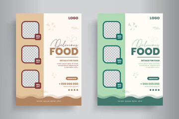 Food Flyer Template design, restaurant food flyer, fast food template vector illustration.	