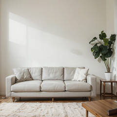 modern living room interior design with white sofa