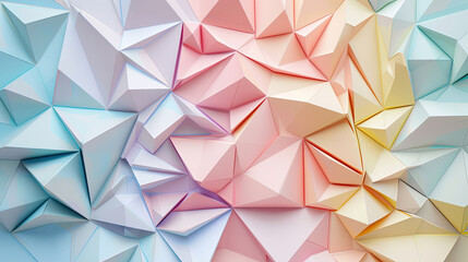 Obraz premium background of geometry shapes. abstract background of paper cut triangles with pastel color gradation