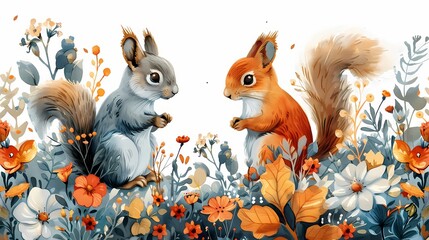 Sprinkle of Nature: The Tale of a Squirrel in Bloom