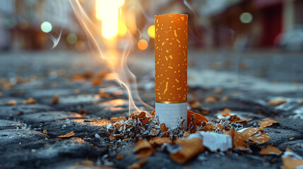 cigarette and ash