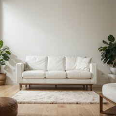 modern living room interior design with white sofa