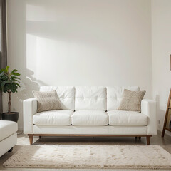 modern living room interior design with white sofa