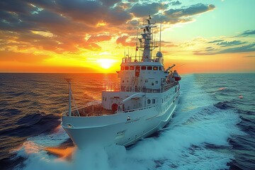 Marine Biologist Research Vessel A research vessel used by marine biologists for studying ocean...