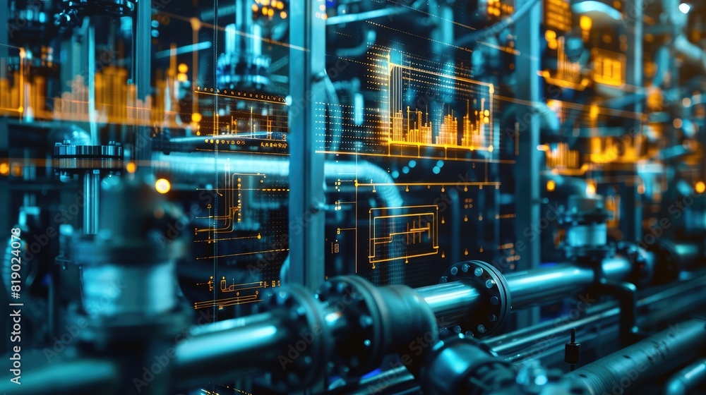 Poster graphs integrated with industrial collar work, exemplifying the synthesis of analytics and productio