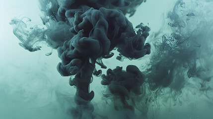 black color flow in water isolated