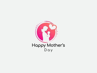 Mother's Day vector design with mother and sons. Colorful mother and baby vector. Business. Mother logo. Icon. Love mother. Care. Baby. Internationl.