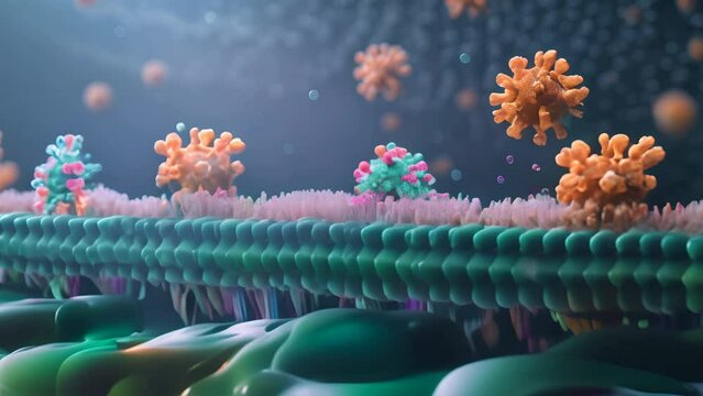 Visualization of enzyme action breaking down a substrate