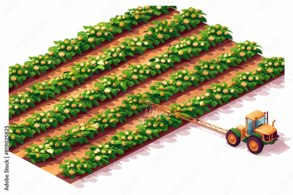 Poster automated farming analysis in vector automated drone farming techniques for plant health with drone 