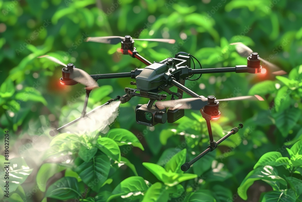 Poster drone technology in farming automation techniques for vector automated drone farming analysis with p