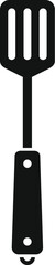 Naklejka premium Simplistic vector icon illustration of a cooking spatula silhouette on a white background
