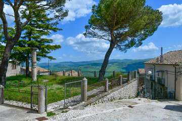 A narrow street in Montefalcone Valfortore, small rural town in Campania, Italy.