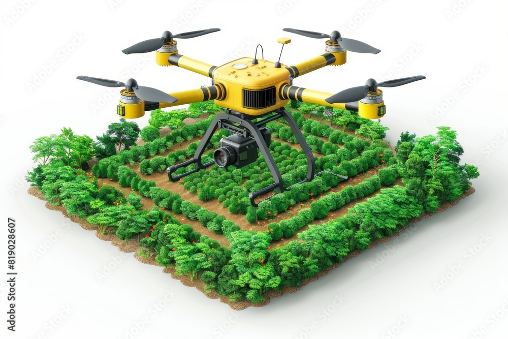 Aufkleber drone technology in automated drone farming techniques for plant health with vector farming automati