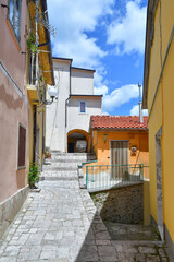 A narrow street in Montefalcone Valfortore, small rural town in Campania, Italy.