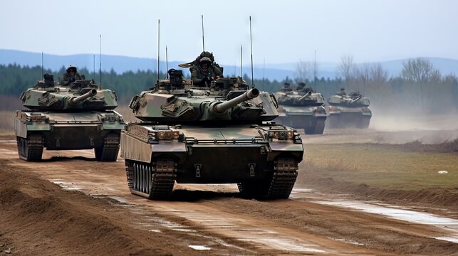 Tank, Military equipment close-up. Concept: war and armed conflicts, illustration of the actions of soldiers and tank crews.