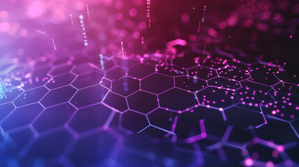 Abstract Purple technology concept hexagonal background
