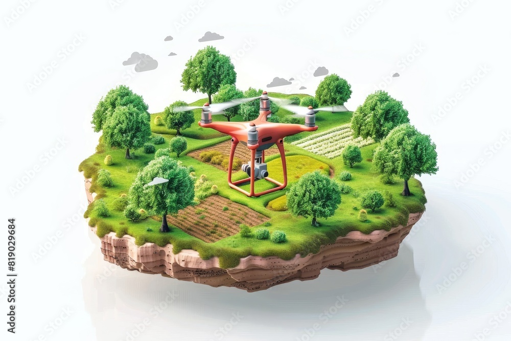 Poster farming automation techniques in vector automated drone farming analysis with drone technology for p