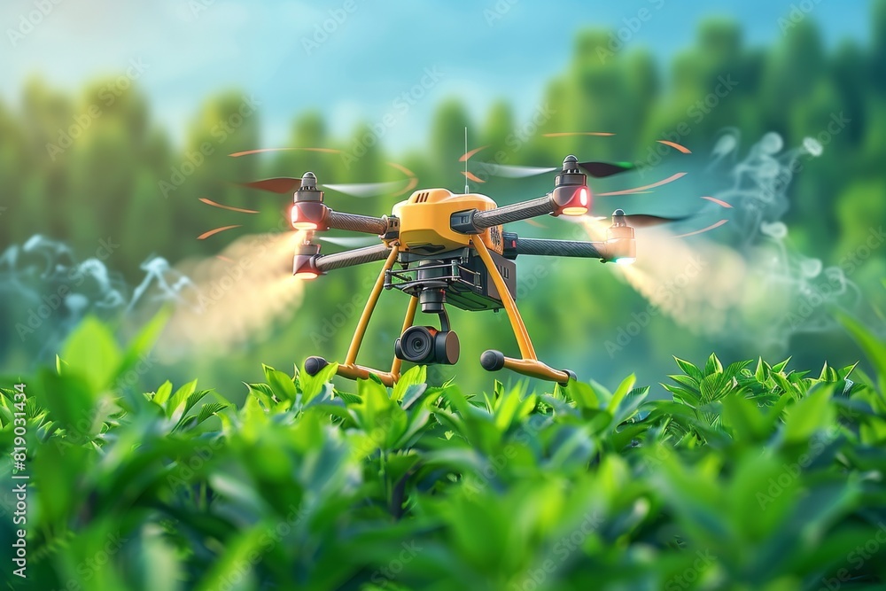 Poster farming automation techniques in vector automated drone farming analysis for plant health with drone