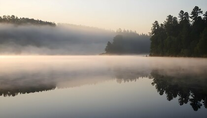 A mist covered lake at dawn upscaled_4