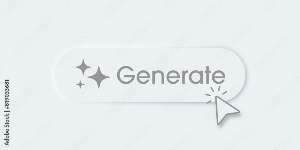 Aufkleber Generate AI button. Artificial intelligence and Machine learning technology concept. AI enters by command prompt to generate ideas. Chat with AI.  UI UX design, Vector illustration.