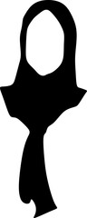 Naklejka premium Vector Silhouette Image of Muslim Woman with Hijab, Arab Woman. For the Hijab Store Muslim Store Logo 
