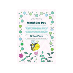 Vector Illustration of World Bee Day Flyer