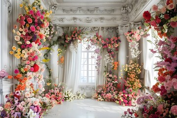 Fototapeta premium A luxury wedding background generative AI