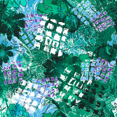 Watercolor seamless pattern, background with a floral pattern. aster, poppy, cornflower,pansies, viola, field or garden flowers
Watercolor Vintage seamless pattern with drawing  poppy flowers.Tropical