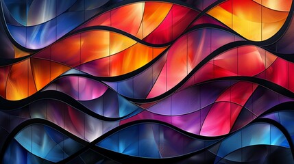 Geometric Background, Abstract background with a mix of curved lines and geometric shapes Illustration image,