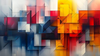 Geometric Background, Bold geometric design with a combination of squares and triangles Illustration image,