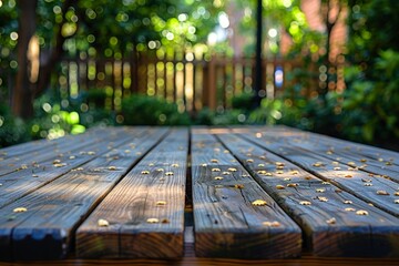 wooden bench in the garden