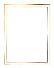 Double-Line Gold Frame on White, Elegant Rectangular Border Design