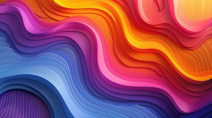 Obraz premium Geometric Background, Colorful abstract design with a mix of wavy lines and geometric shapes Illustration image,