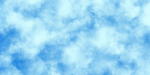 Natural and cloudy fresh blue sky background, shiny and soft sky blue watercolor texture, blurred and grainy Blue powder explosion, watercolor abstract grunge blue paper texture painting background.