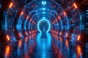 
Futuristic Sci-Fi Tunnel with Neon Lights.

Futuristic sci-fi tunnel with neon lights, perfect for technology blogs, sci-fi movie promotions, and futuristic design inspiration.