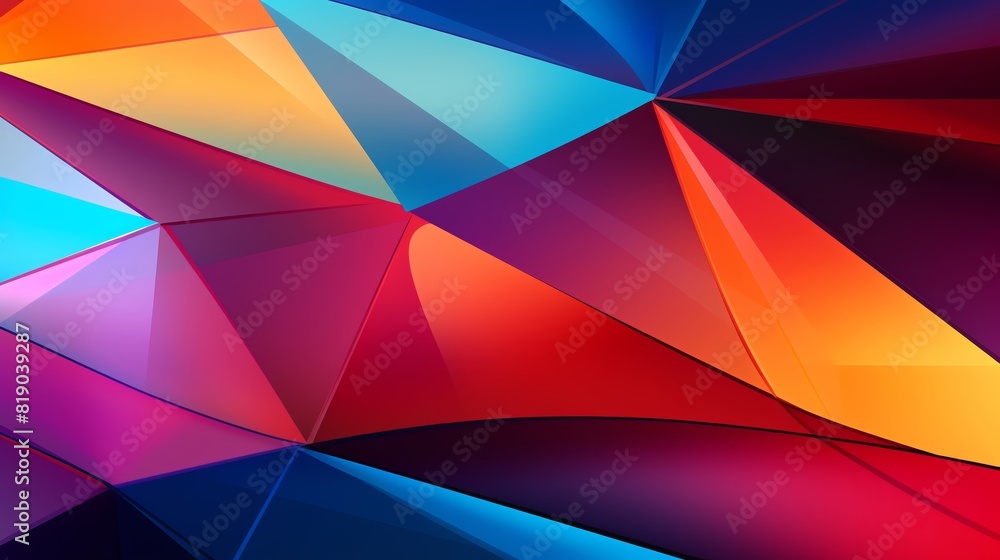 Aufkleber abstract geometric shapes in vibrant colors, creating a dynamic texture perfect for modern digital a