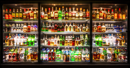 Naklejka premium Wine chiller cabinet in alcohol cellar