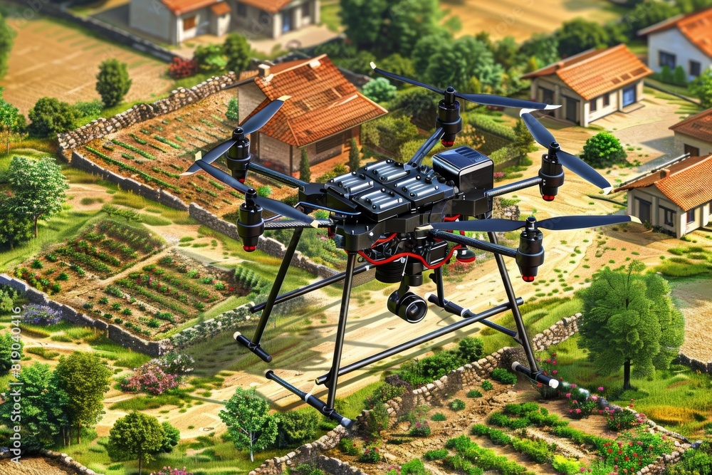 Poster automation in high-tech agritech plant health with smart robotic farming for remote precision hortic