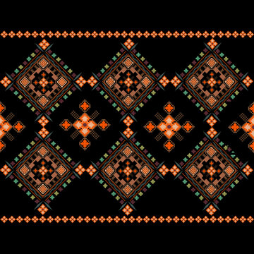 Thai Cultural Heritage hill tribe,Shop Northern Tribe Inspired Ikat Patterns,contemporary Indian,Scandinavian,Gypsy,Mexican, indigo,shibori.Black and white, pink gold.Orang background.