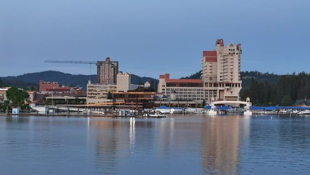 Coeur d'Alene downtown resort hotel aerial